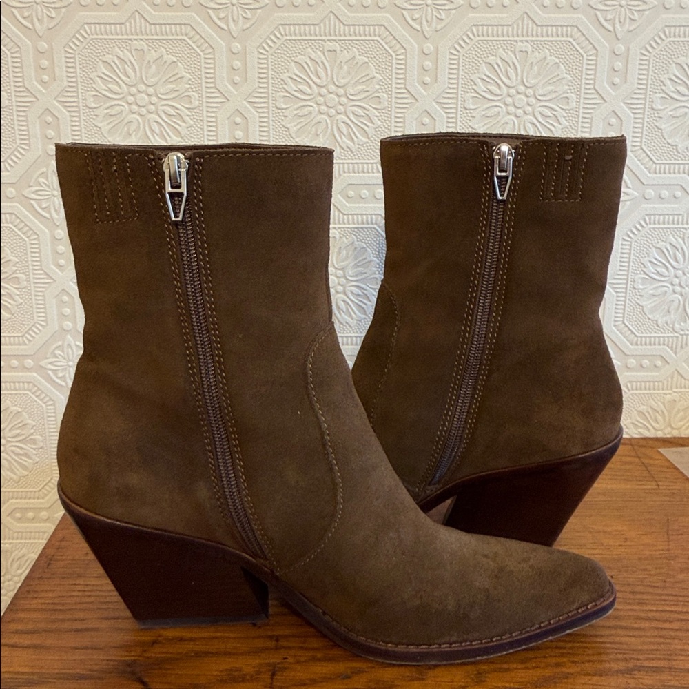 Dolce Vita Women’s Volli Leather Western Pointy Toe Booties Sz 9.5 Dark Brown - Picture 8 of 11